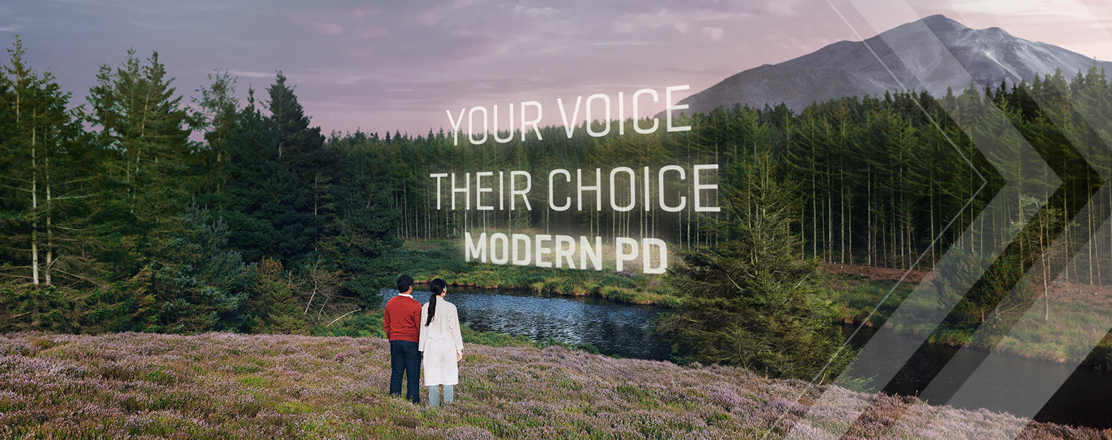 'Your voice. Their choice. Modern PD' graphic